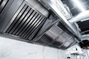 Regular commercial kitchen hood maintenance.
