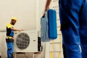 Swamp cooler maintenance.